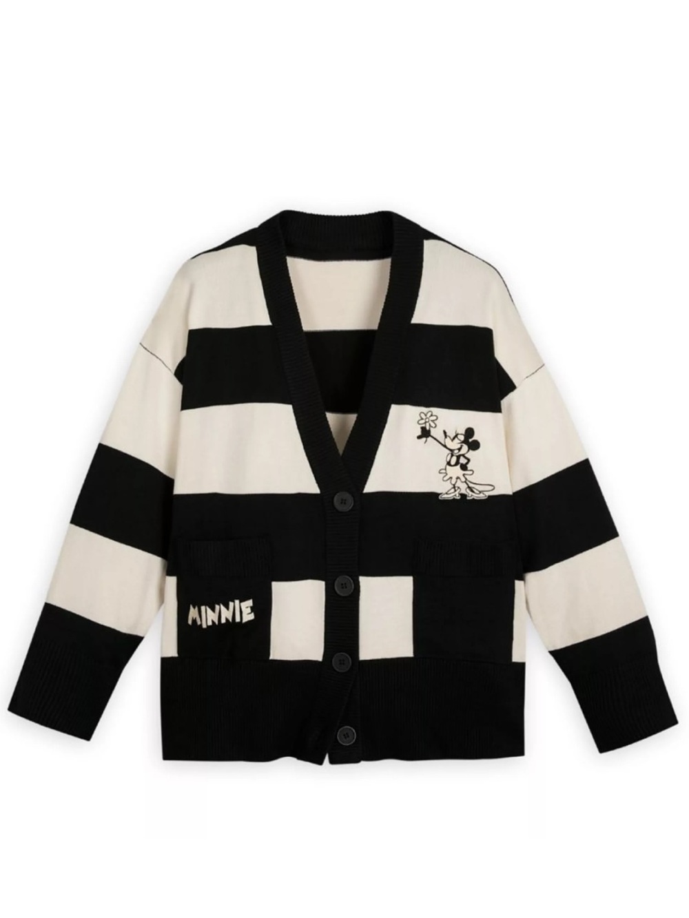 Disney Black and White Striped Minnie Cardigan